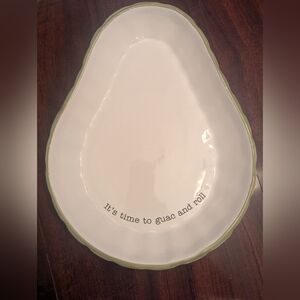 Mud Pie Chip & Dip Serving Dish “ It’s time to gauc and roll” Avocado Shaped